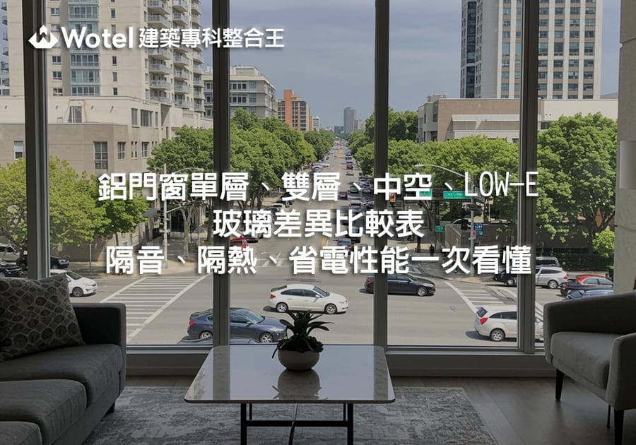 鋁門窗單層、雙層、中空、LOW-E玻璃差異比較表｜隔音、隔熱、省電性能一次看懂