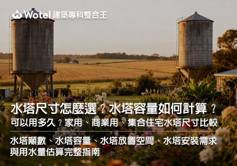 水塔尺寸怎麼選?水塔容量如何計算?可以用多久?家用、商業用、集合住宅水塔尺寸比較