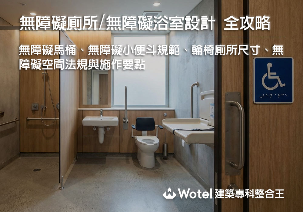 無障礙廁所、浴室設計全攻略：無障礙馬桶、小便斗規範、輪椅廁所尺寸、無障礙空間法規與施作要點